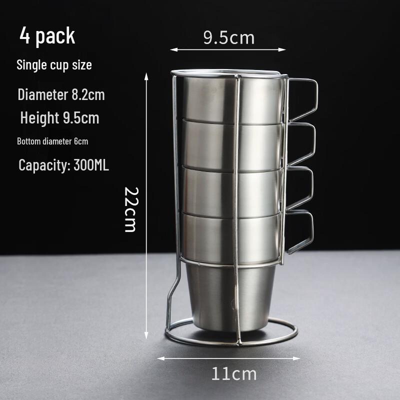 Wutuo Double-Layer Insulated Tea Cup Set with Rack