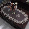 Gladde Stoffen Tafel Runner Ovalen Kant Runner, Vintage Doily, Retro Beschermende Bloemige Placemat voor Koffie Eetkamer Decor Lichtgewicht Gaas
