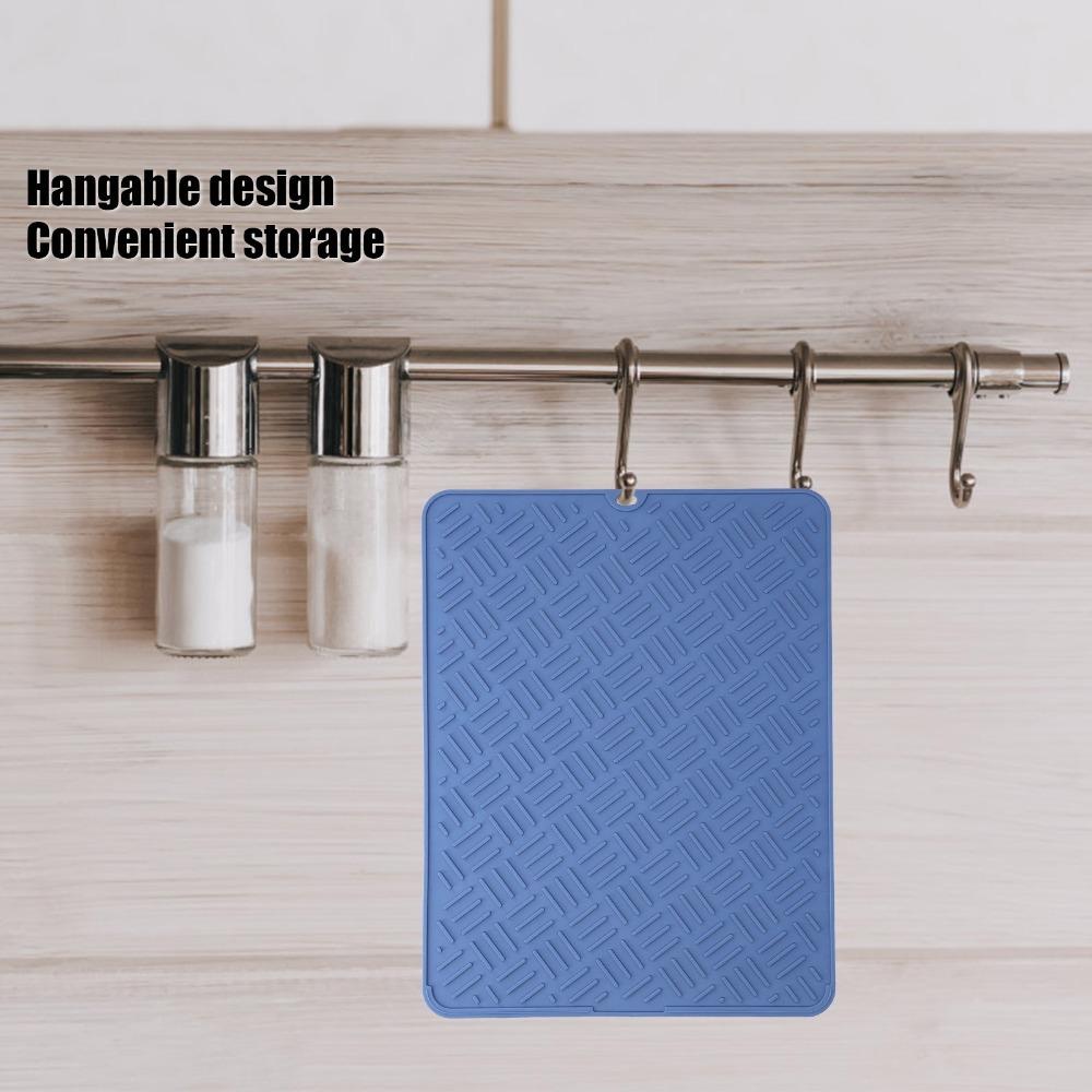 Multiple Optional Color Water Drying Pad Silicone Sink Anti-slip Cushion Tableware  Mat  Bathroom