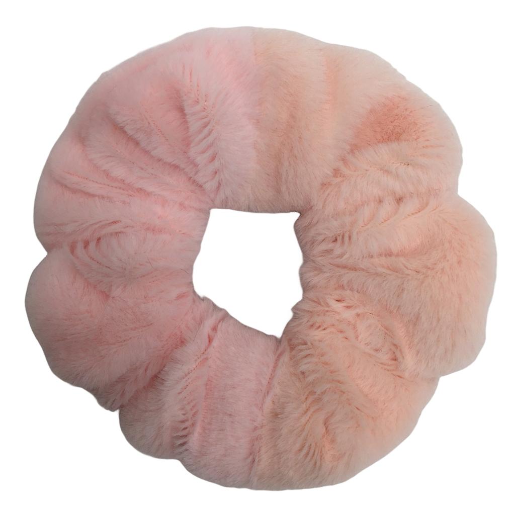 6pc Hair Scrunchies Furry Elastic Band Women Girl Ponytail Holder Rubber Ties Accessories Plush Faux Fur Soft Chiffon Headband