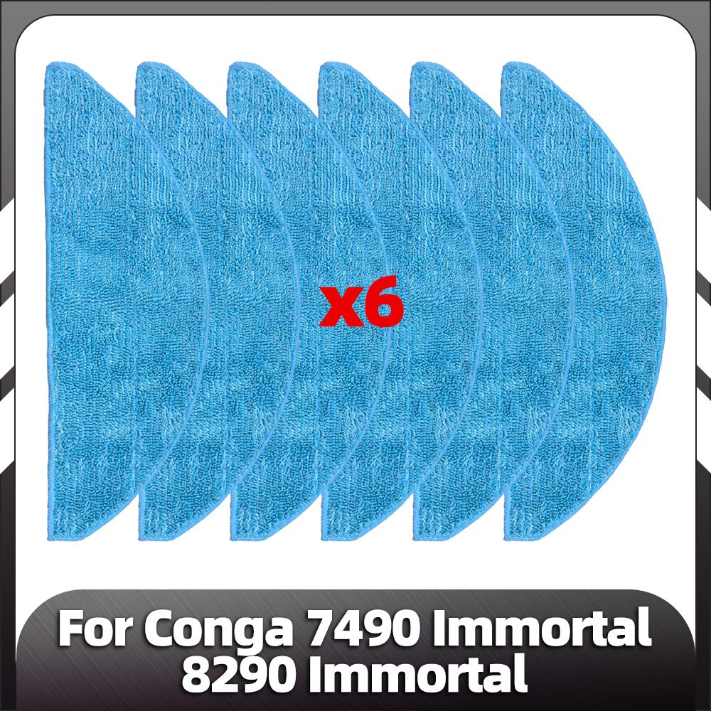 Compatible for Conga 7490 Immortal Series / 8290 Immortal Series Main Side Brush Replacement HEPA Filter Mop Pads Spare Parts