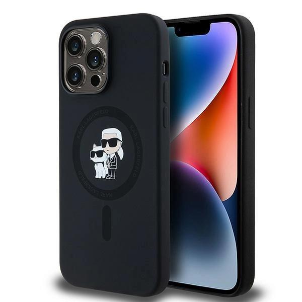 Karl Lagerfeld Klhmp14Xscmkcrhk Iphone 14 Pro Max 6.7 Czarny/Black Hardcase Silicone Karl & Choupette Magsafe
