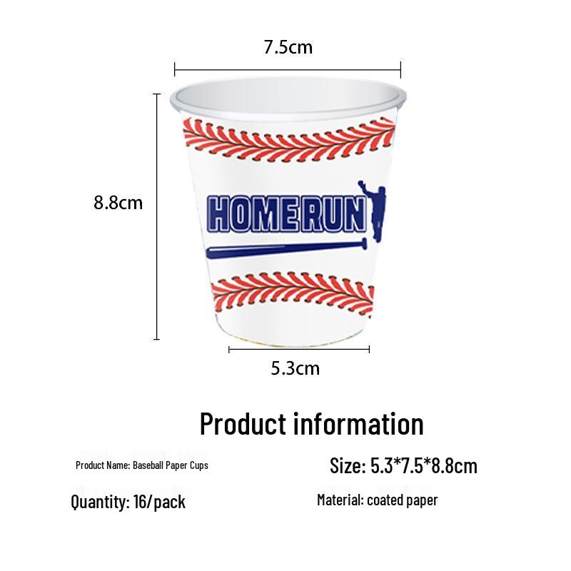 Cross-Border Sports Theme Birthday Party Supplies: Baseball & Basketball Paper Plates, Cups, and Banners for Boys