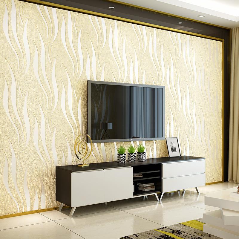 Wavy Stripe Wallpaper Thickened Deer Skin Velvet for Bedroom Living Room TV Wall Background Wallpaper Papel De Parede