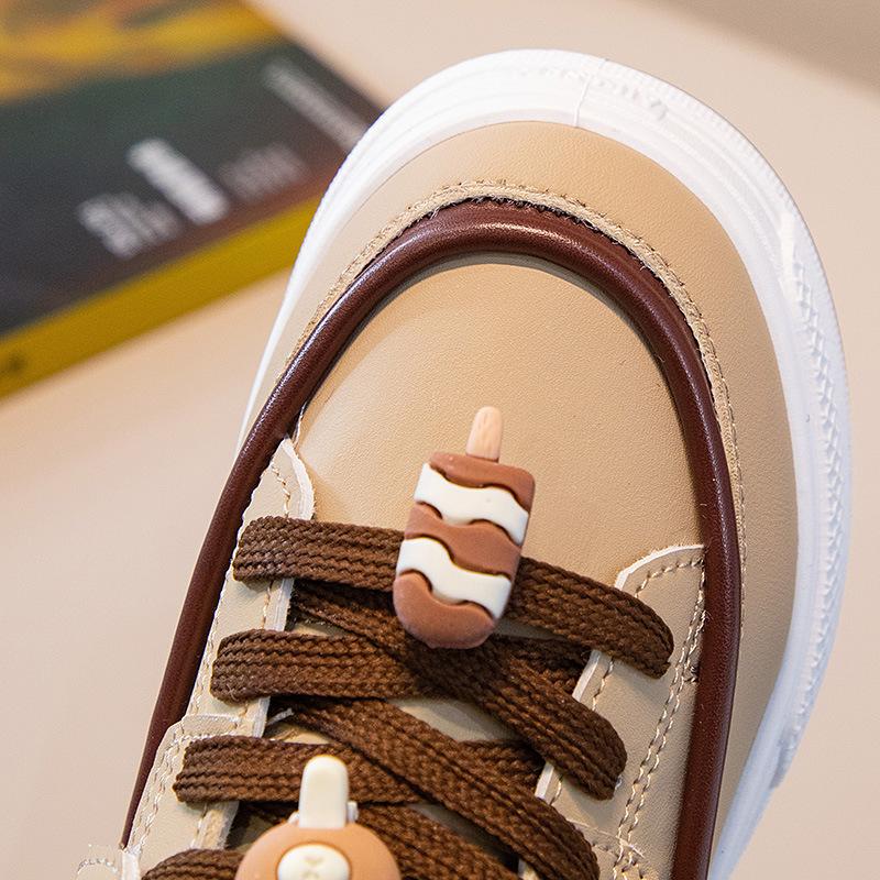 Pantofi pentru băieți Pantofi sport de primăvară și toamnă Pantofi casual decorativi drăguți Pantofi pentru fete din piele cu șireturi Versiune coreeană Pantofi pentru copii
