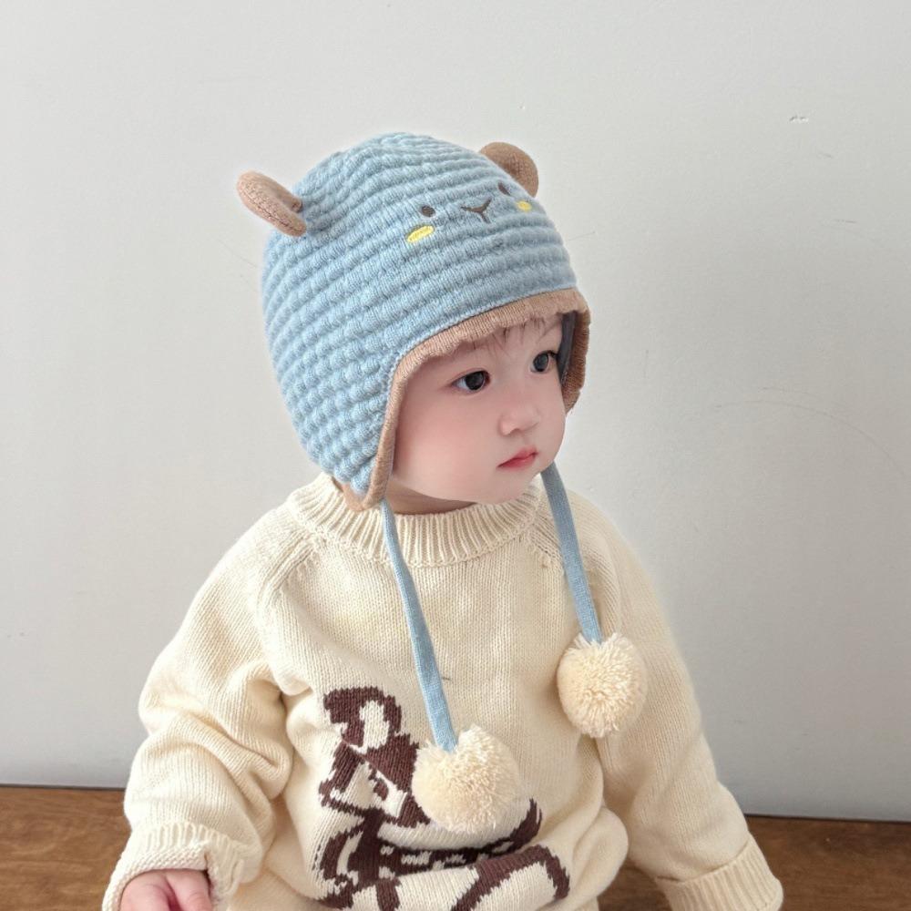 Lamb Design Baby Beanie Thick Knit Earflap Cap Comfort Toddler Hat Autumn Winter Wear