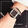Fashion GUOU Brand Watch Rectangula Quartz Ladies Women's Watches Leather Upscale Large Dial Top Luxury Women relogio feminino