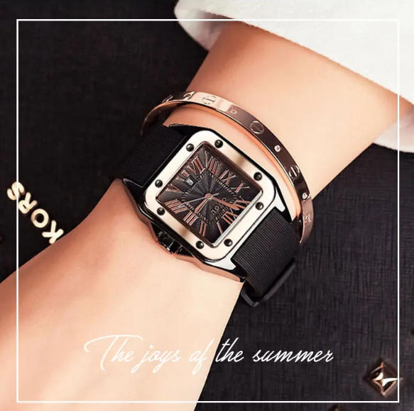 Fashion GUOU Brand Watch Rectangula Quartz Ladies Women's Watches Leather Upscale Large Dial Top Luxury Women relogio feminino