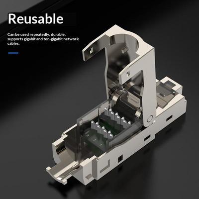 Easy Install 1Pc Ethernet Connectors Zinc Alloy Shielded Plugs for Quick Networking
