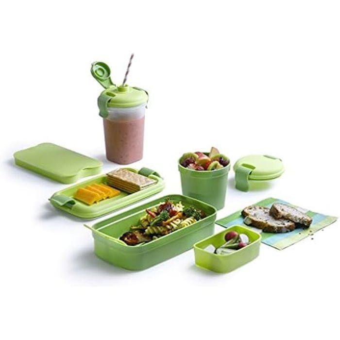 Bento avec couverts - curver - parme - 23,5x13,5x6,3 cm - design contemporain - compatible lave-vaisselle