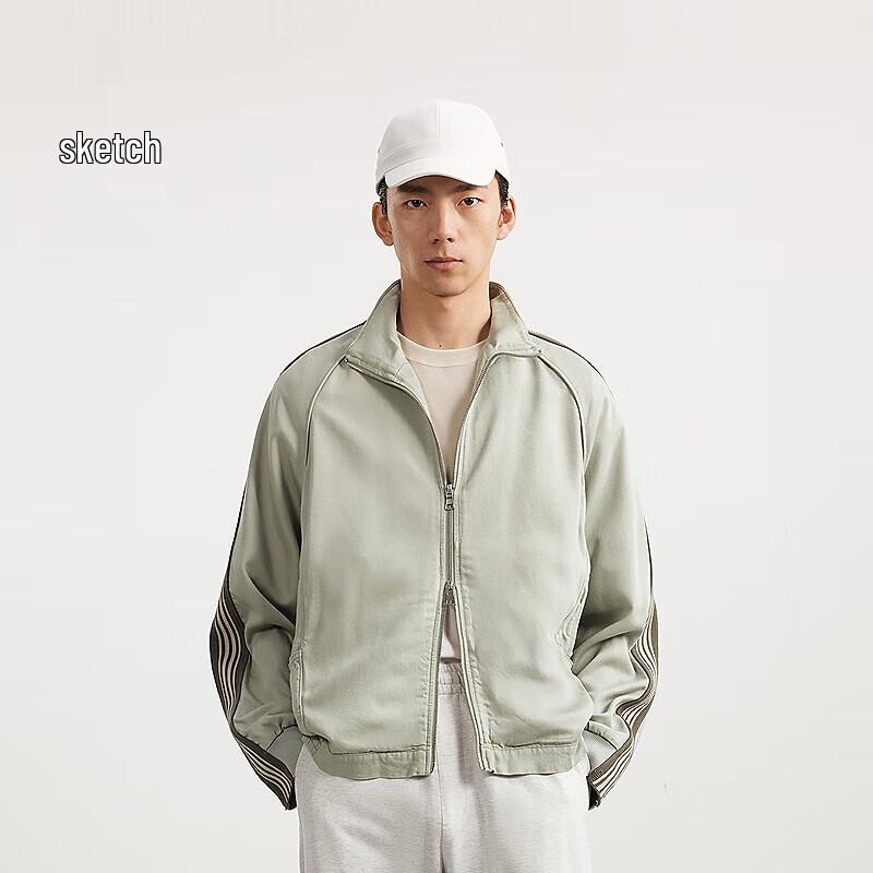 

CROQUIS Men s H-Type Stand Collar Long Sleeve Denim Jacket XL