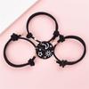 3Pcs Black Sun Moon Star Splicing Bracelet Charm Simple Hand Rope Men and Women Birthday Friends Jewelry Accessories Trendy Gift