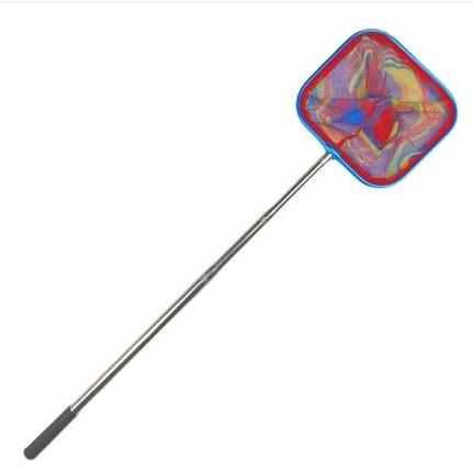 Filet de pêche télescopique pour enfants Net carré pour nettoyer l'aquarium Sac de pêche Filet carré pour feuilles d'étang à poissons