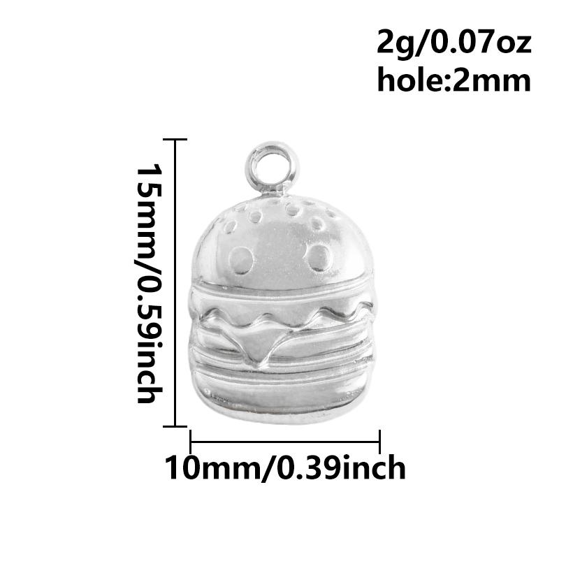 5pc Exquisite Food&Fruit Pendant Three-Dimensional Small Bag Charm Stainless Steel Pendants For Jewelry Making Supplies Breloque