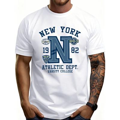 Lässiges College-Stil Herren-T-Shirt New York Athletic Department Varsity College Design für Freizeitkleidung und zwanglose Ausflüge