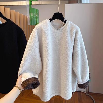 Damen Sweatshirt Baumwolle Oversize Kapuze Fleece Verdickt Locker Halboher Kragen Lässiger Pullover Langarm Winter Sweatshirt Top