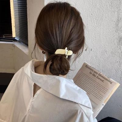 Fashion Simple Ponytail Hair Clip Headdress Solid Color Hairpin Headwear Hair Accessories Barrette Women
