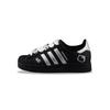 adidas Originals Superstar 2 Abriebfest Und Leicht Niedrig geschnitten Skateboard Schuhe Unisex Schwarz Silber JI0079(Team129- 1)