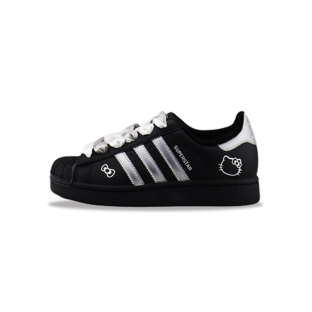 adidas Originals Superstar 2 Abriebfest Und Leicht Niedrig geschnitten Skateboard Schuhe Unisex Schwarz Silber JI0079(Team129- 1)