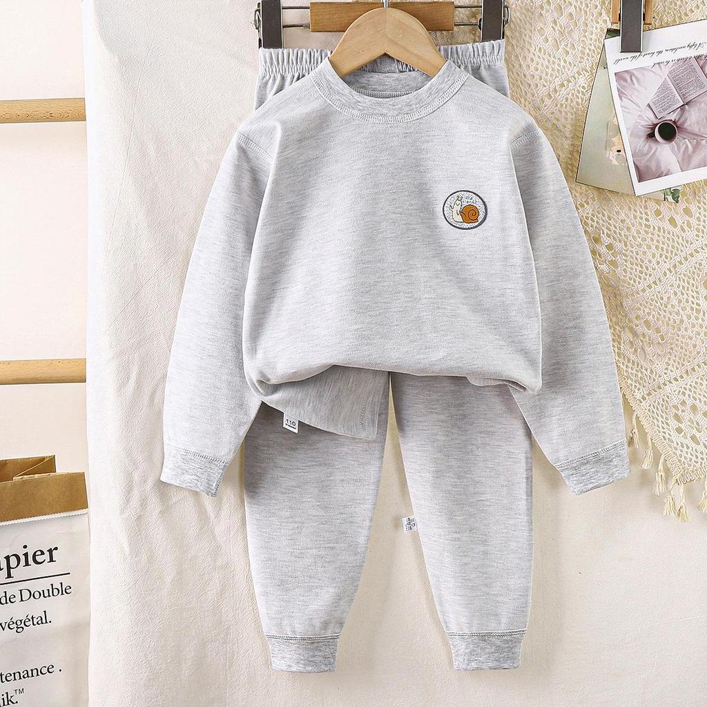 Verdicktes Samt Kinderunterwäsche-Set - Weiches Herbst-/Winter-Oberteil & Unterteil für Baby Jungen & Mädchen