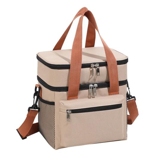 Insulated Lunch Box for Women Men Double Layer Leakproof Lunch Bag with Adjustable Shoulder Strap Waterproof Cooler Bag for Work Travel Camping Picnic хаки