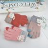 New children's knitted finger warm gloves