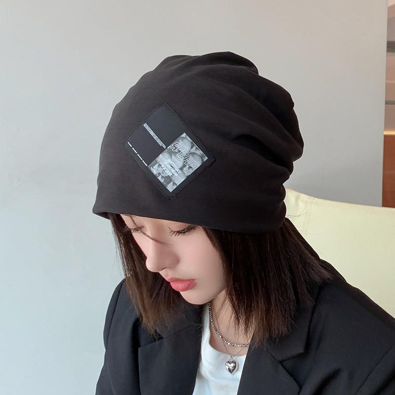 Fall Winter Knit Hat With Breathable Polyester For Women Casual Stylish Headwear чёрный