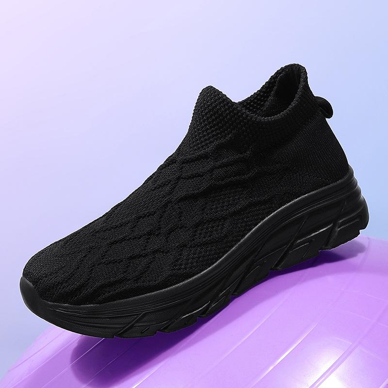 Мужская обувь большого размера спортивная повседневная обувь из сетки с плетением закрывающая стопу обувь-носки для ленивых обувь для пары обувь для папы мужские кроссовки для бега 36 3174₽