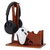 1set Desktop Pinewood Game Controller Headphones Display Stands Saddle Brown 13x23.8x28.5cm
