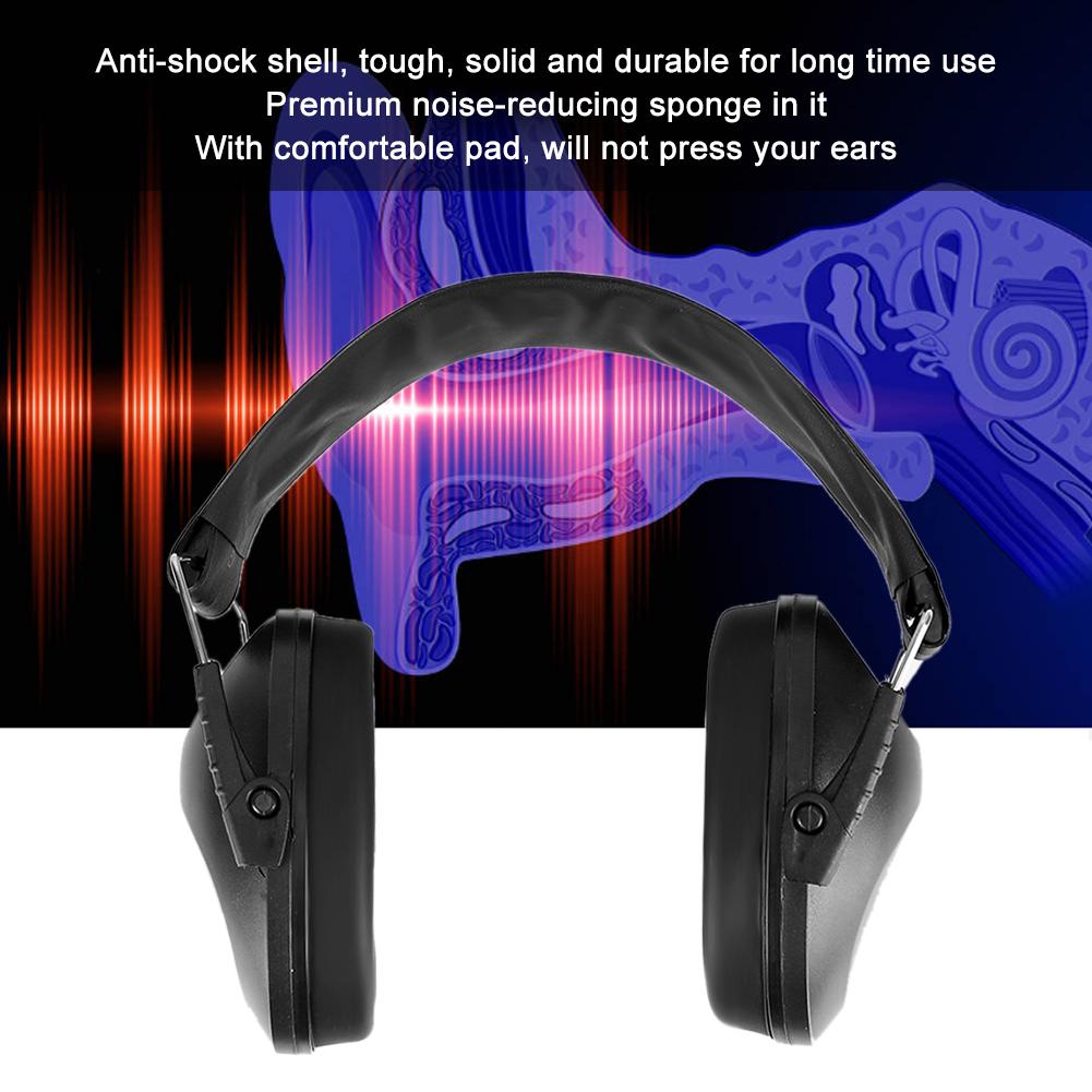 Foldable Protection Earmuff Learning Sleeping AntiNoise Industry Hearing Protector(Black )