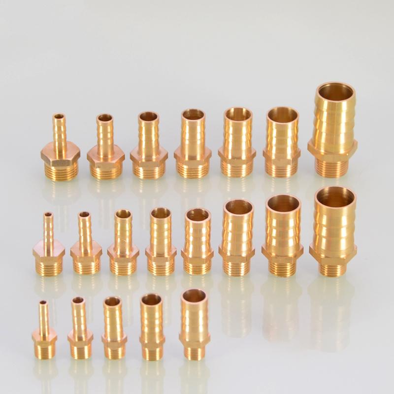 1/8" 1/4" 3/8"Brass Pipe Fitting Barb Tail Male Connector Joint Copper Coupler Adapter Rain Water Filter Agricultural Irrigation