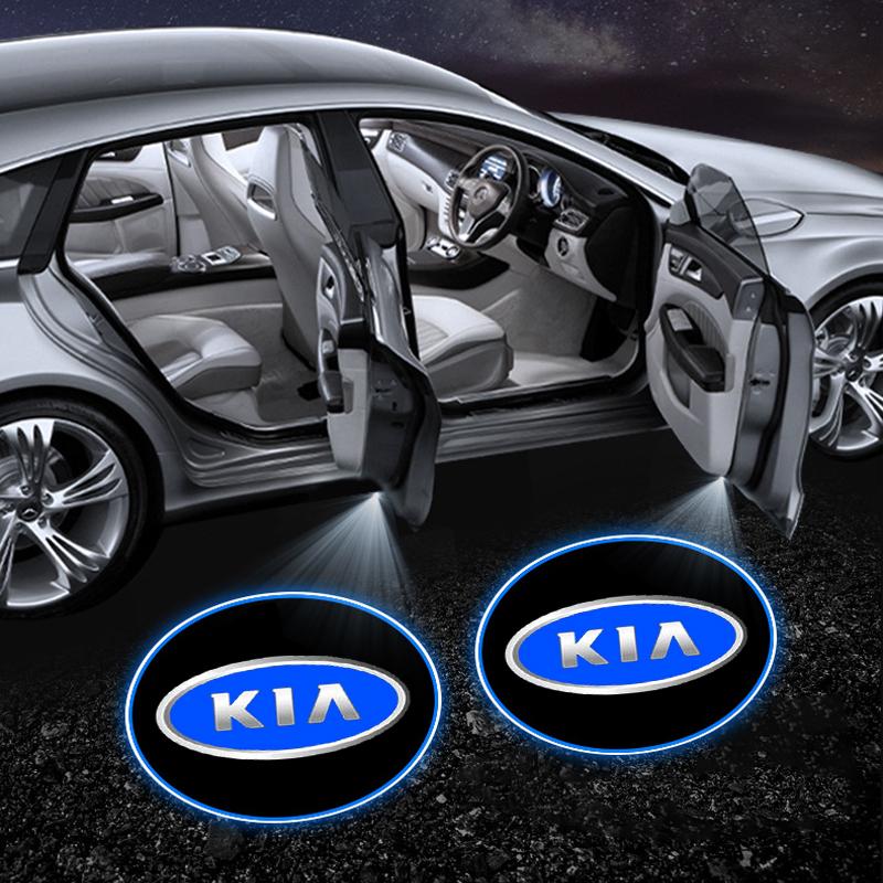 2Pcs Fashion Car Door Emblem Light LED Welcome Lamp Wireless Laser Projector For KIA K5 K9 Sorento Ceed Sportage Carnival Stinger Forte Niro Cadenza