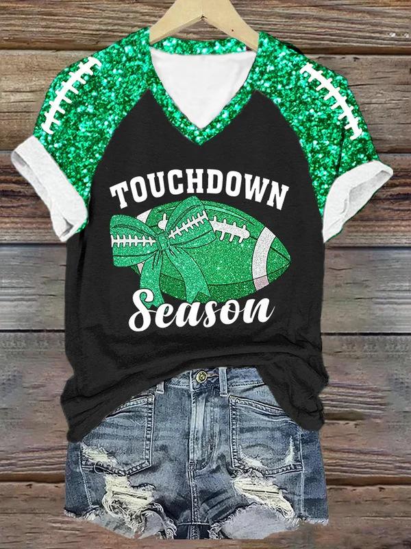 

Женская футболка с принтом регби, 3D цифровая печать, женская футболка в стиле кэжуал, V-образный вырез, короткий рукав, 3413 4XL