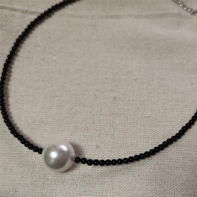 Elegant Bowknot Necklace Pearls Beads Heart Pendant Clavicle Chain French Style Collarbone Chains for Women Girls