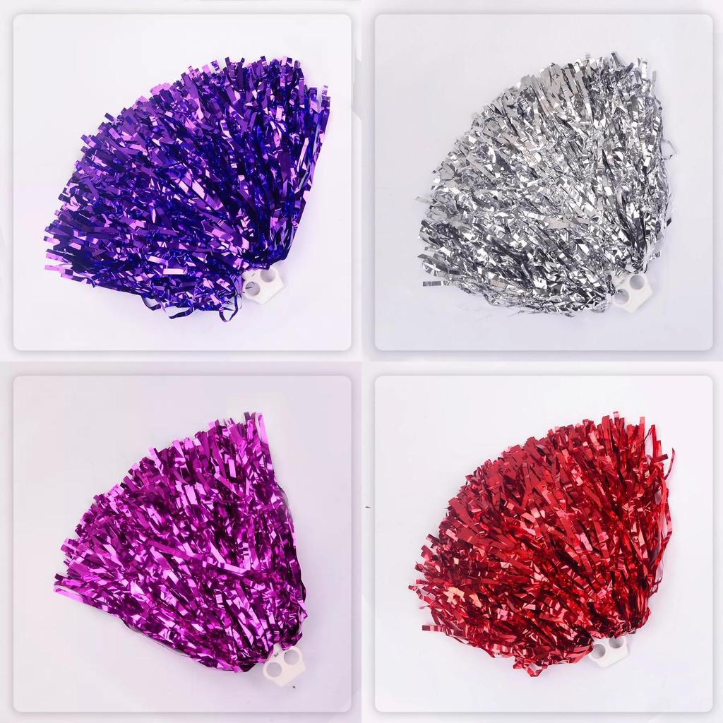 Cheerleading Pom Poms Pvc Handmade Bright Colors For School Sports Events And Dance Performances