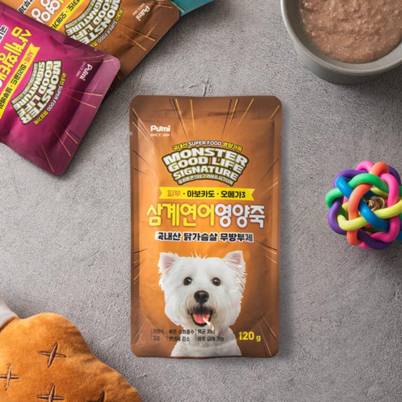 [Pet] Monster Good Life Dog Nutrition Porridge Samgye & Salmon 120 G