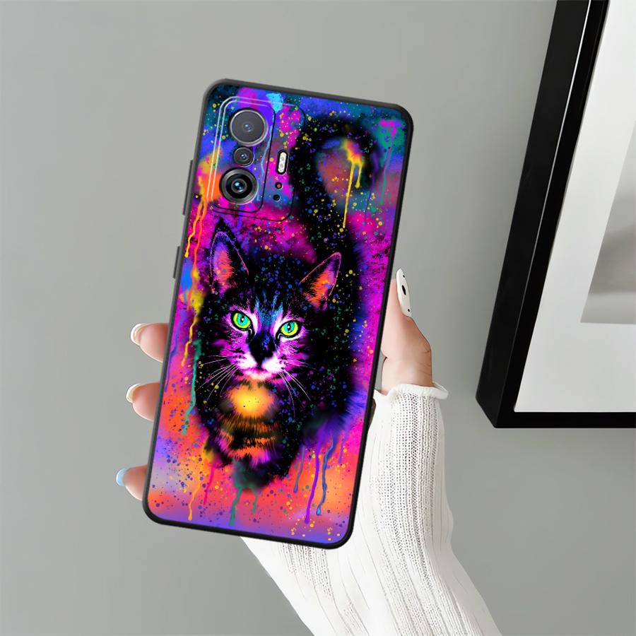 Cool Colored Cat Funda Phone Cover Case for Xiaomi Mi 13 Lite 10T 12X 12 12T Pro 14 11 11T