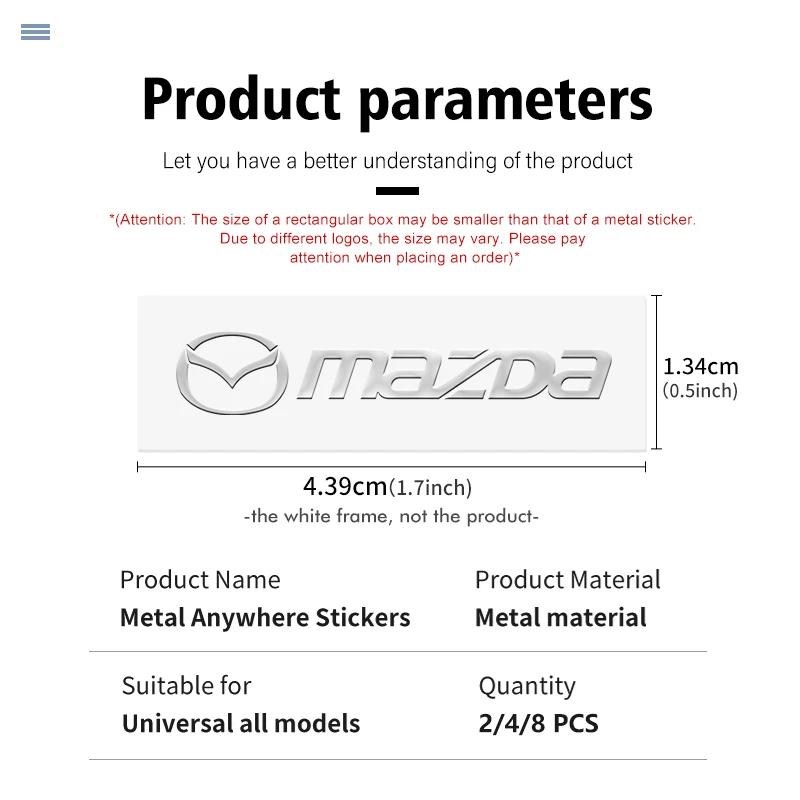 2025 Karštas 8 vnt. Automobilio 3D Metalinė Emblema Dekoratyvinis Interjero Dekoras Logotipo Lipdukas Mazda Atenza Axela MX30 CX30 CX3 CX9 MX5 RX8 RX7