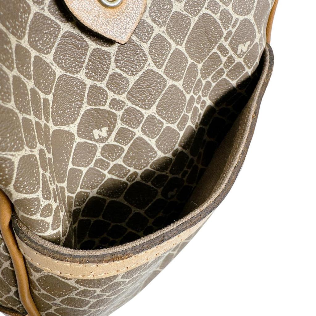 NINA RICCI Animal pattern Handbag PVC Brown Women Used