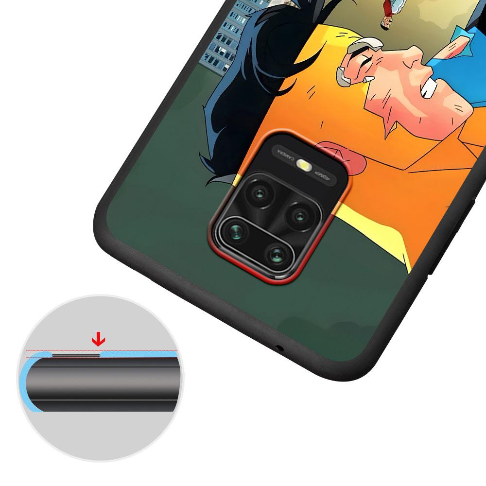 Cartoon Invincible Case for Xiaomi Redmi 10 10C 9C 9A 9i 9 Prime 9T 12 12C 10A K40 Pro Black Soft TPU Mobile Phone Bag Cover