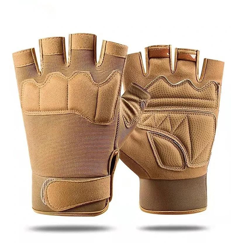 Children's Half-finger Gloves Anti-slip Wear Training Protection Riding Sports 8-15 Years Old Military Fan Gloves