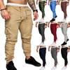 Men's Casual Workwear Multi-Pocket Trousers Sports Drawstring Trousers