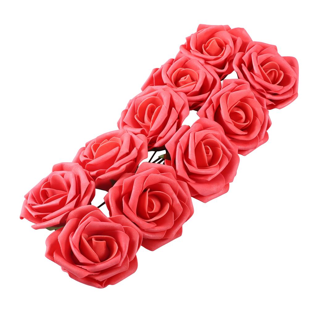 10PCS Artificial Rose Flower Romantic Lifelike Simulation Flower for DIY Home Wedding Party Decor 8cm