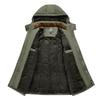 Men's Fleece-Lined Cotton Jacket: Winter Casual, Multi-Pocket, Cold-Resistant, Mid-Length Coat for Middle-Aged and Elderly