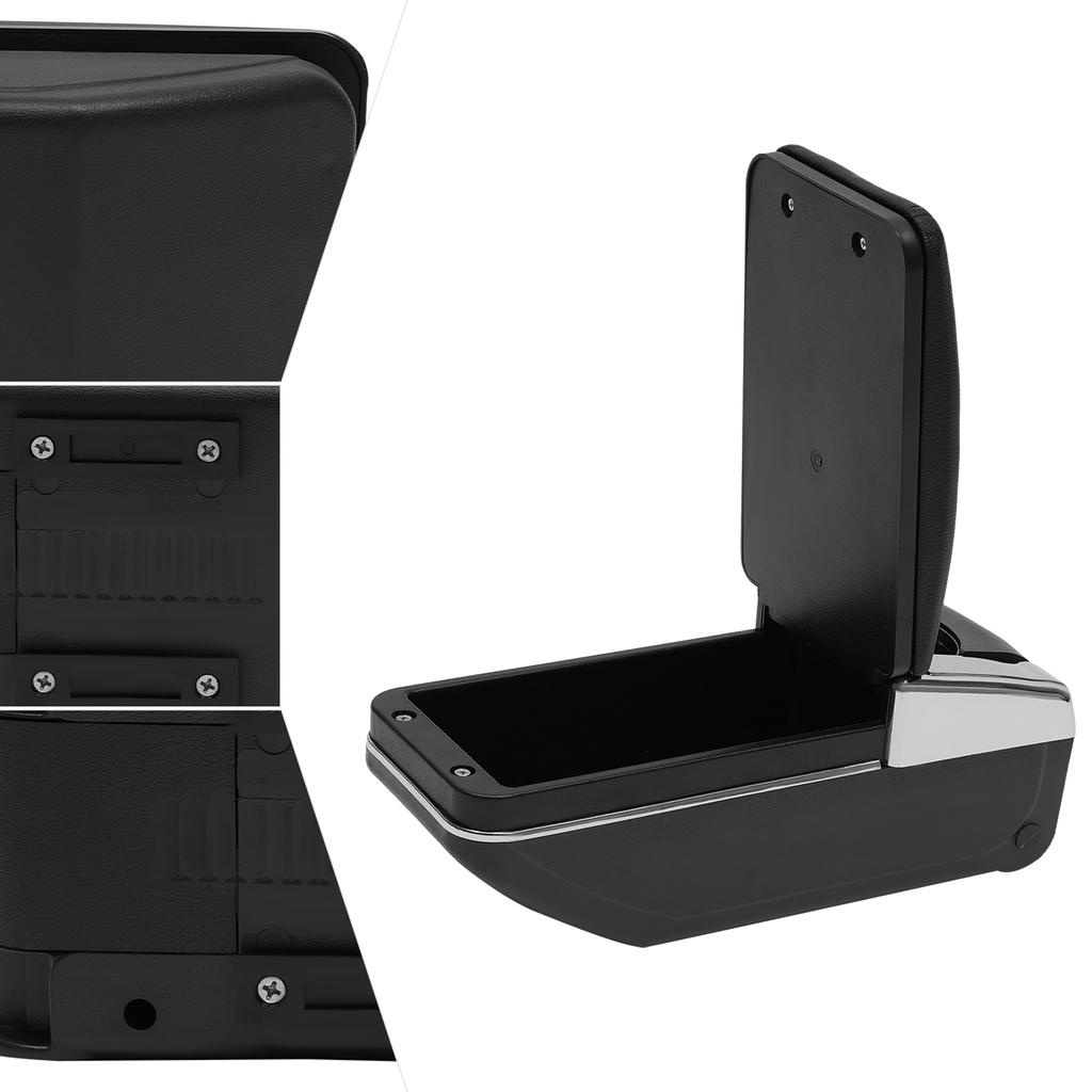 Car Armrest Storage Box Rotatable Black Large Storage Box Waterproof Car Armrest Seat Cover Protector for Nissan Versa 2007-2011