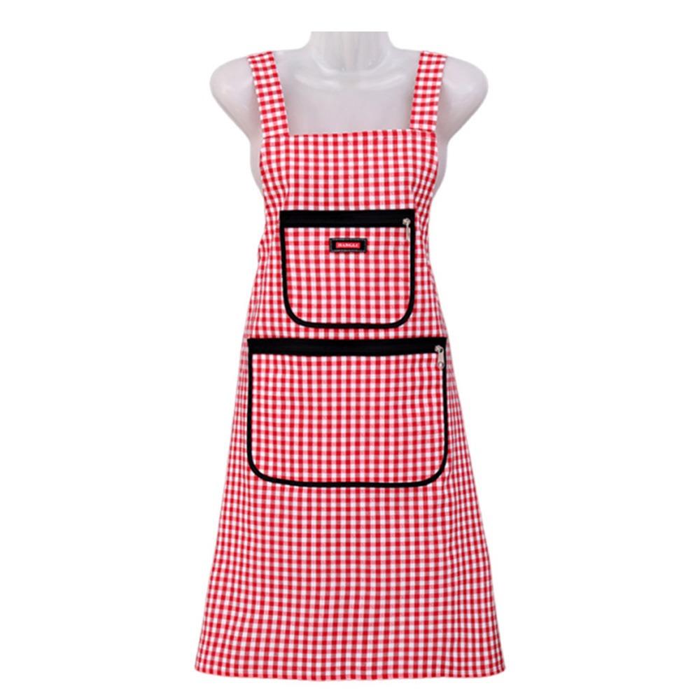 Multicolor Apron Grids Pattern Taslan Cooking Smock Oilproof Waterproof Housework Clothes Hotel Restaurant Chef Barbecue