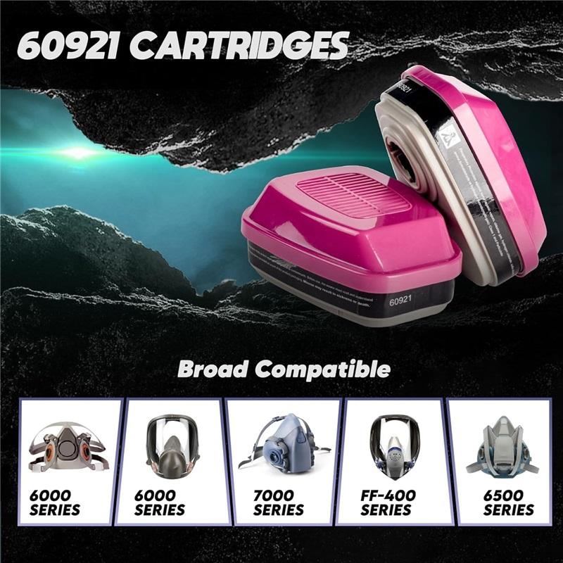 1 Pair 60921 Filter Cartridges for Respirator Mask, Gas Mask Filter Compatible with 6200,6800,7502, 7503 Masks(Pink)