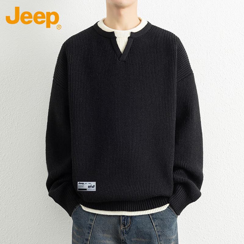 

Jeep Men s Faux Two-Piece Winter Sweater 3XL