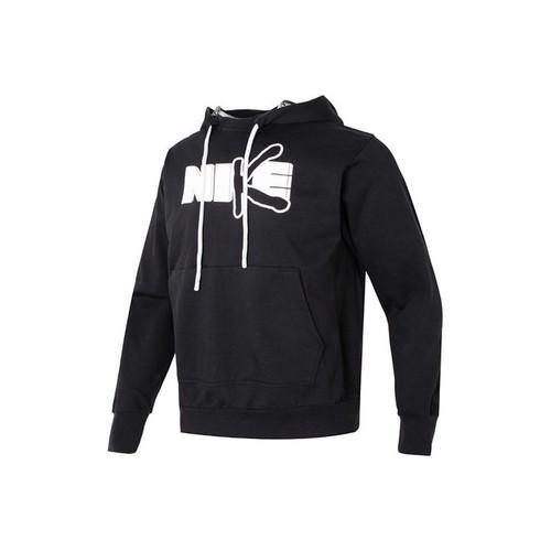 Nike Letter Print Casual Hoodie for Men Black S чёрный