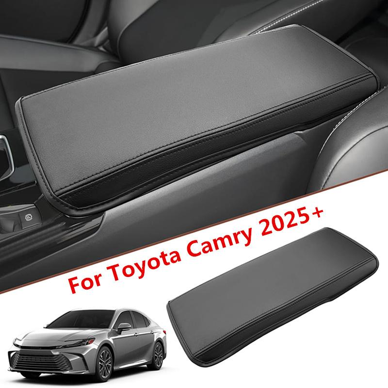 Car Center Console Armrest Storage Box Leather Cover Pad Black PU Leather Protection US Version For Toyota For Camry 2025 2026